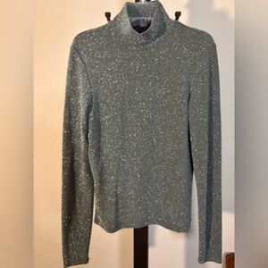 RALPH by Ralph Lauren Green Metallic Top Vintage Sparkle Glam